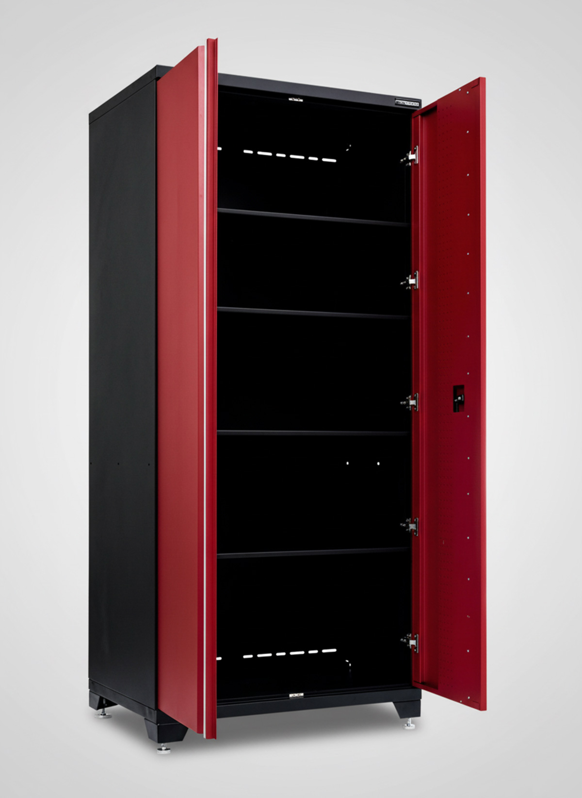 Förvaringsskåp högskåp med 2 dörrar - Röd, PRO - Bild 2