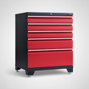 Verktygsskåp med 5 lådor - Röd, PRO
