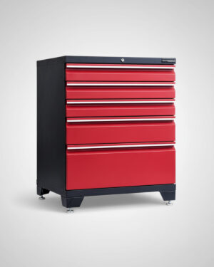 Verktygsskåp med 5 lådor - Röd, PRO
