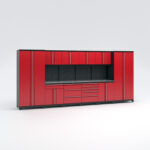 Garageinredning med 10 delar - set 1, röd, PRO