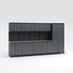 Garageinredning med 9 delar - set 2, grå, PRO