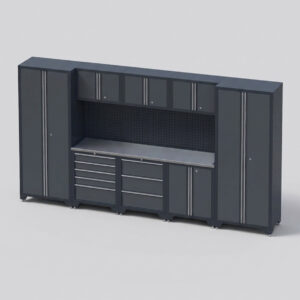 Garageinredning med 8 delar – set 1, grå, CLASSIC