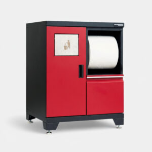 Avfallsskåp med sopkorg / papper - Röd, PRO