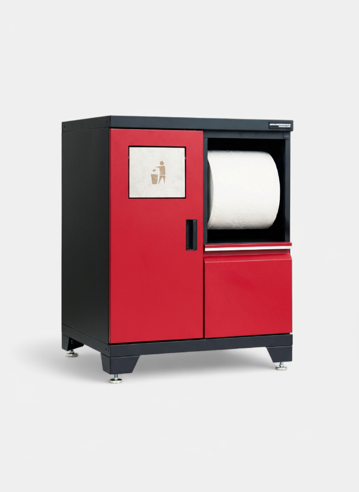 Avfallsskåp med sopkorg / papper - Röd, PRO