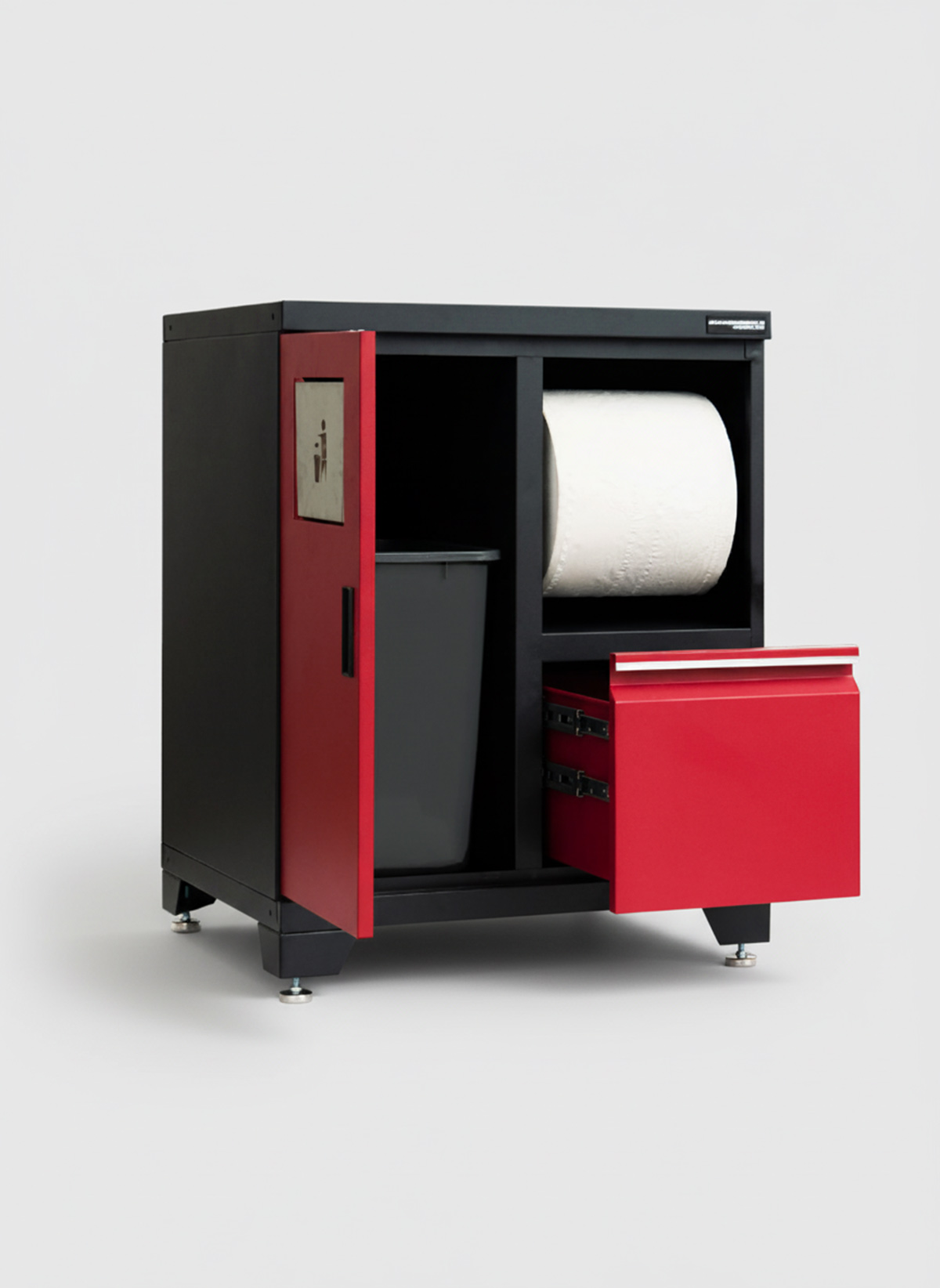 Avfallsskåp med sopkorg / papper - Röd, PRO - Bild 2