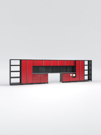 Garageinredning med 14 delar - set 2, röd, PRO
