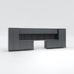 Garageinredning med 12 delar - set 1, grå, PRO