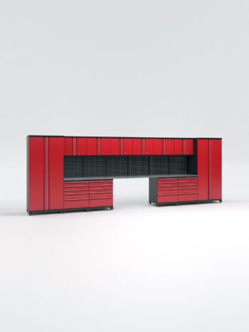 Garageinredning med 12 delar - set 1, röd, PRO
