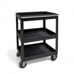 Avlastningsvagn med 3 hyllor svart, PRO