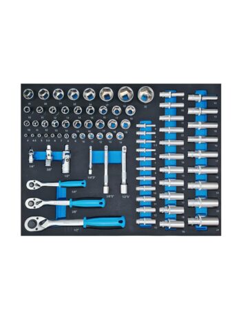 Verktygssats med spärrskaft och hylsor