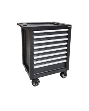 Svart verktygsvagn med 8st lådor