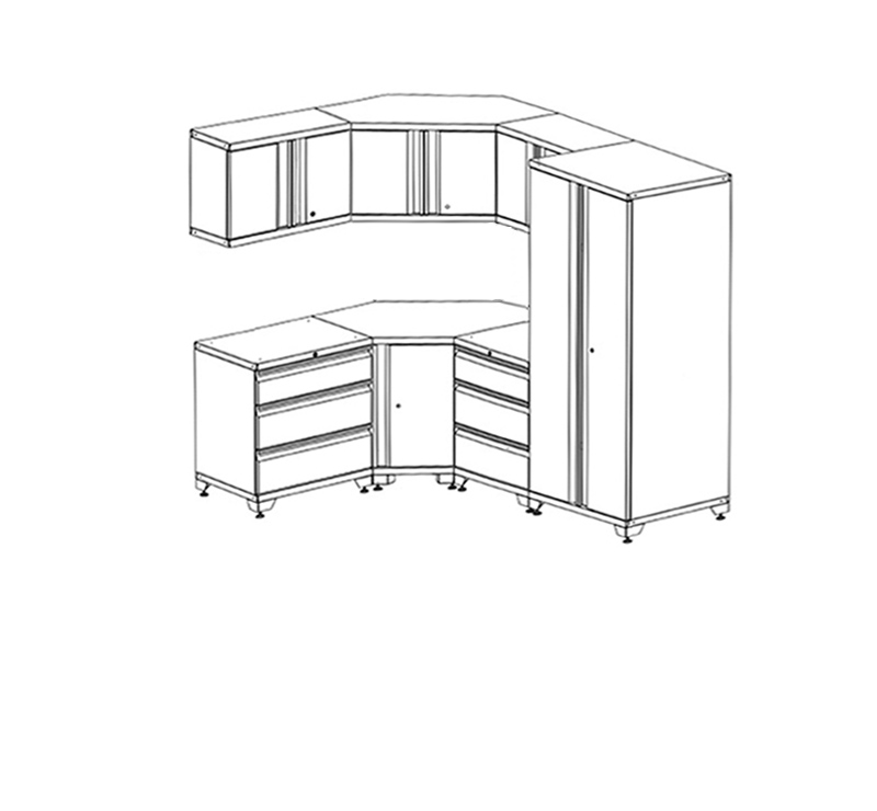 Skiss av hörninredning för garage