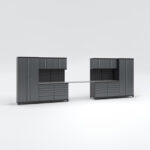 Garageinredning med 10 delar - set 2, grå, PRO