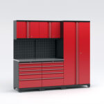 Garageinredning med 5 delar - set 1, röd, PRO