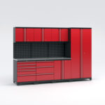 Garageinredning med 7 delar - set 1, röd, PRO