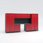 Garageinredning med 7 delar - set 2, röd, PRO