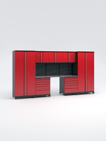 Garageinredning med 7 delar - set 2, röd, PRO