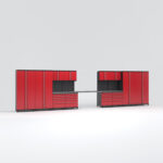 Garageinredning med 12 delar – set 3, röd, PRO