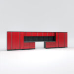 Garageinredning med 14 delar – set 1, röd, PRO