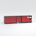 Garageinredning med 5 delar – set 3, röd, PRO