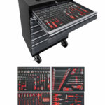 Verktygsvagn med 6 lådor grå, PRO + 176 delar verktyg