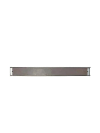 Magnetlist 320 mm rektangulära metallbalk, med en enkel platt design, visas mot en vit bakgrund. Den har en grå finish med en något mörkare mittremsa som löper på längden.