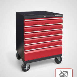 Verktygsvagn med 6 lådor Anti-Tilt Protection - Röd, PRO