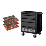 Verktygsvagn BASIC 5 lådor svart 158 delar verktyg, BAHCO