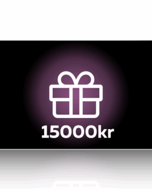 Ett digitalt presentkort från GARAGEINREDNING.SE visar en svart bakgrund med en vit ikon av en presentförpackning, med texten 