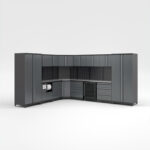 Garageinredning med 14 delar – set 3, grå, PRO