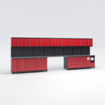 Garageinredning med 14 delar – set 4, röd, PRO