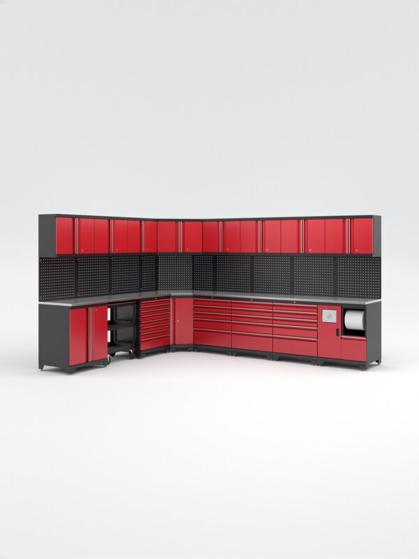 Garageinredning med 16 delar – set 1, röd, PRO