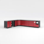 Garageinredning med 8 delar – set 1, röd, PRO