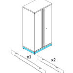 Sockel Högskåp 2 dörrar svart PRO SERIES