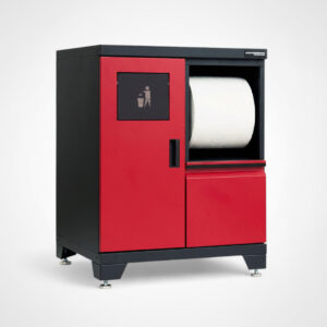 Avfallsskåp med sopkorg / papper Black edition – Röd, PRO