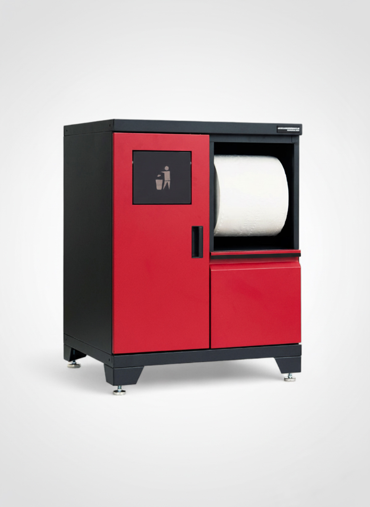 Avfallsskåp med sopkorg / papper Black edition – Röd, PRO