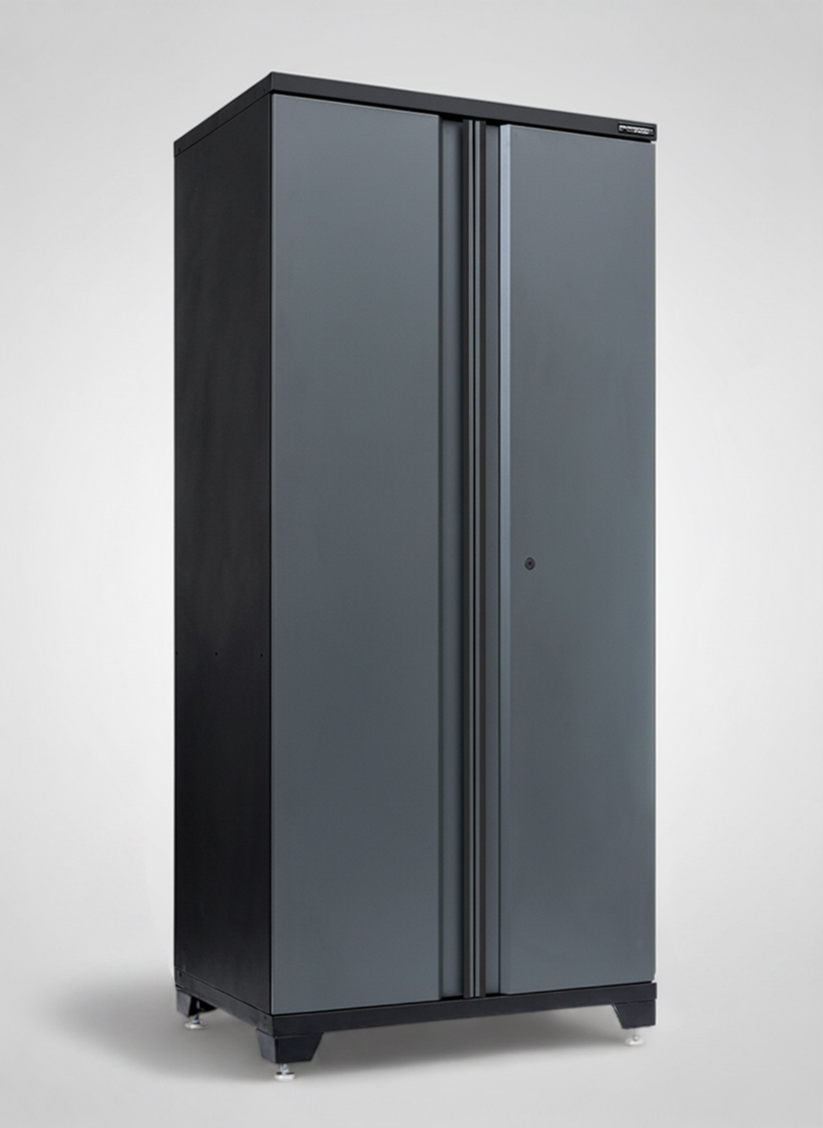 Förvaringsskåp högskåp 2 dörrar Black edition – Grå, PRO