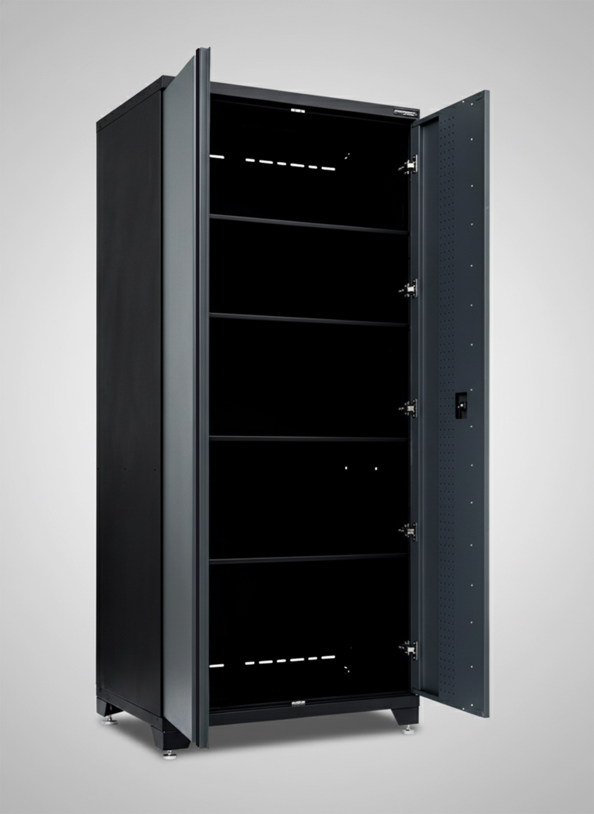 Förvaringsskåp högskåp 2 dörrar Black edition – Grå, PRO - Bild 2