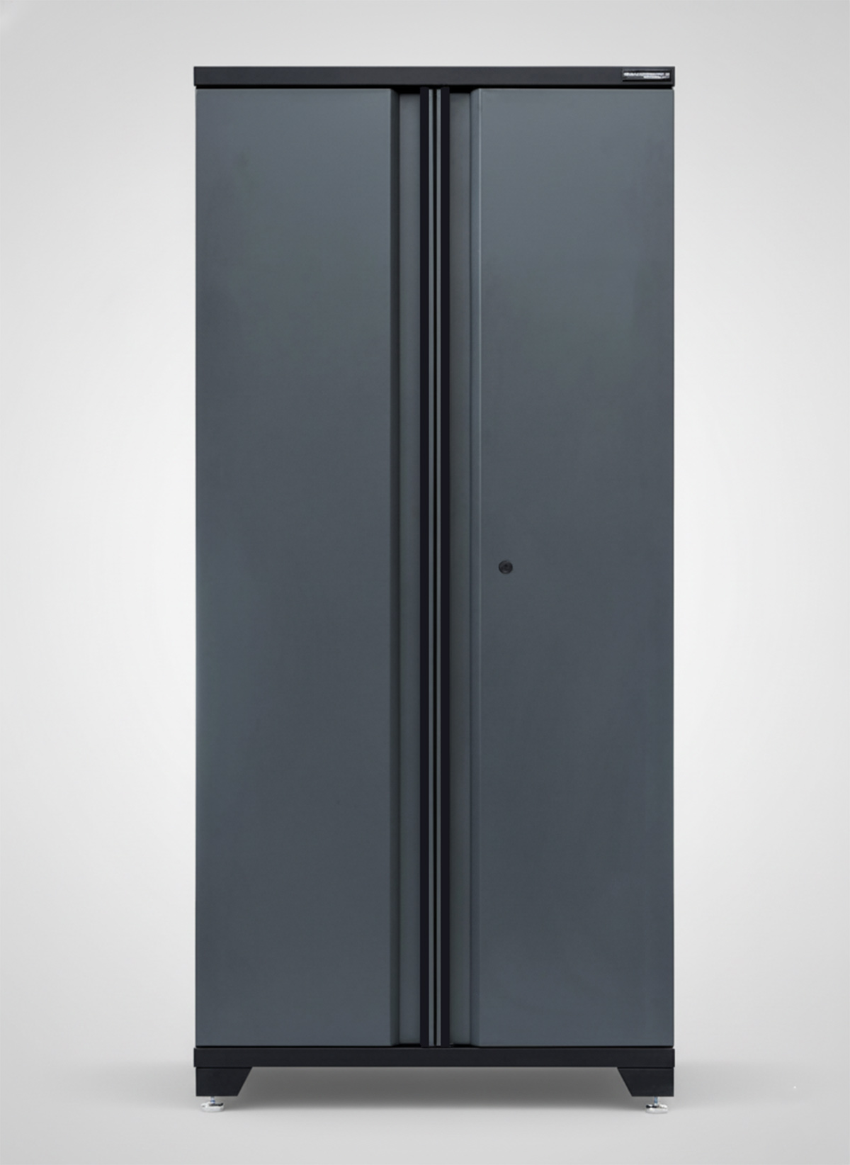 Förvaringsskåp högskåp 2 dörrar Black edition – Grå, PRO - Bild 3