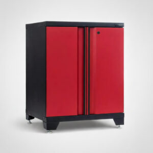 Förvaringsskåp med dörrar Black edition – Röd, PRO