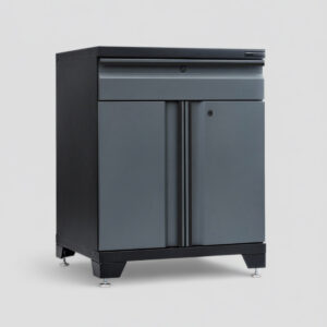 Verktygsskåp 1 låda och dörrar Black edition – Grå, PRO