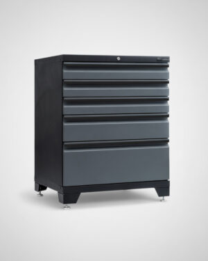 Verktygsskåp med 5 lådor Black edition – Grå, PRO