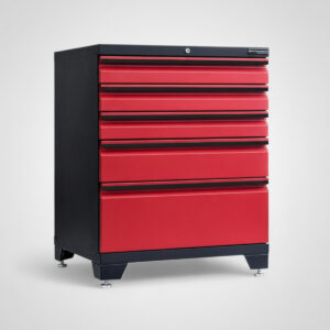 Verktygsskåp med 5 lådor Black edition – Röd, PRO
