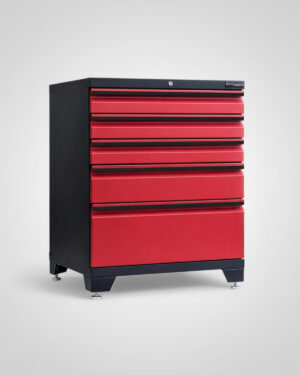Verktygsskåp med 5 lådor Black edition – Röd, PRO