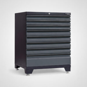 Verktygsskåp med 8 lådor Black edition – Grå, PRO