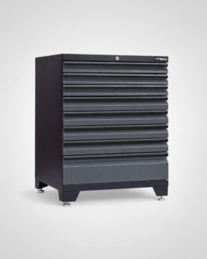 Verktygsskåp med 8 lådor Black edition – Grå, PRO