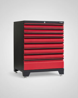 Verktygsskåp med 8 lådor Black edition – Röd, PRO