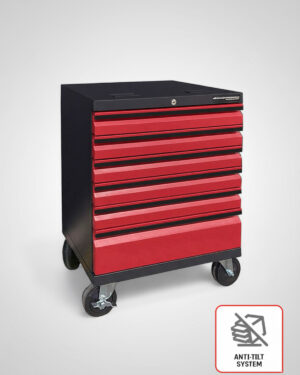 Verktygsvagn 6 lådor Anti-Tilt Protection Black edition – Röd, PRO