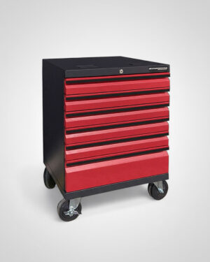 Verktygsvagn med 6 lådor Black edition – Röd, PRO