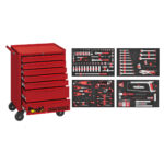 Verktygsvagn 7 lådor + 217 delar verktyg TengTools TCMME217KA